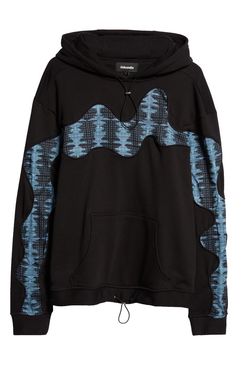 Ahluwalia 2C Wave Print Detail Cotton Blend Hoodie, Alternate, color, 