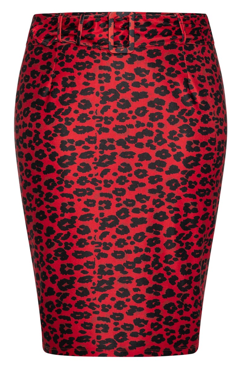 City Chic Leopard Print Pencil Skirt, Alternate, color,