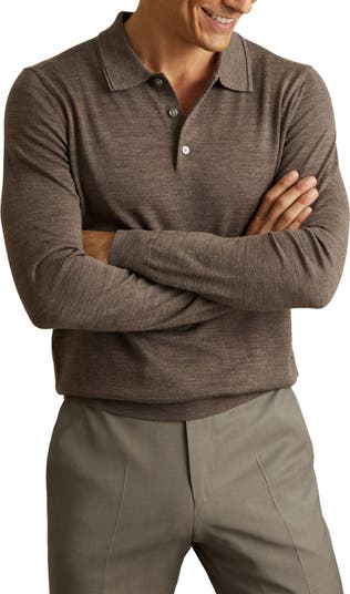 Trafford Long Sleeve Wool Polo Sweater