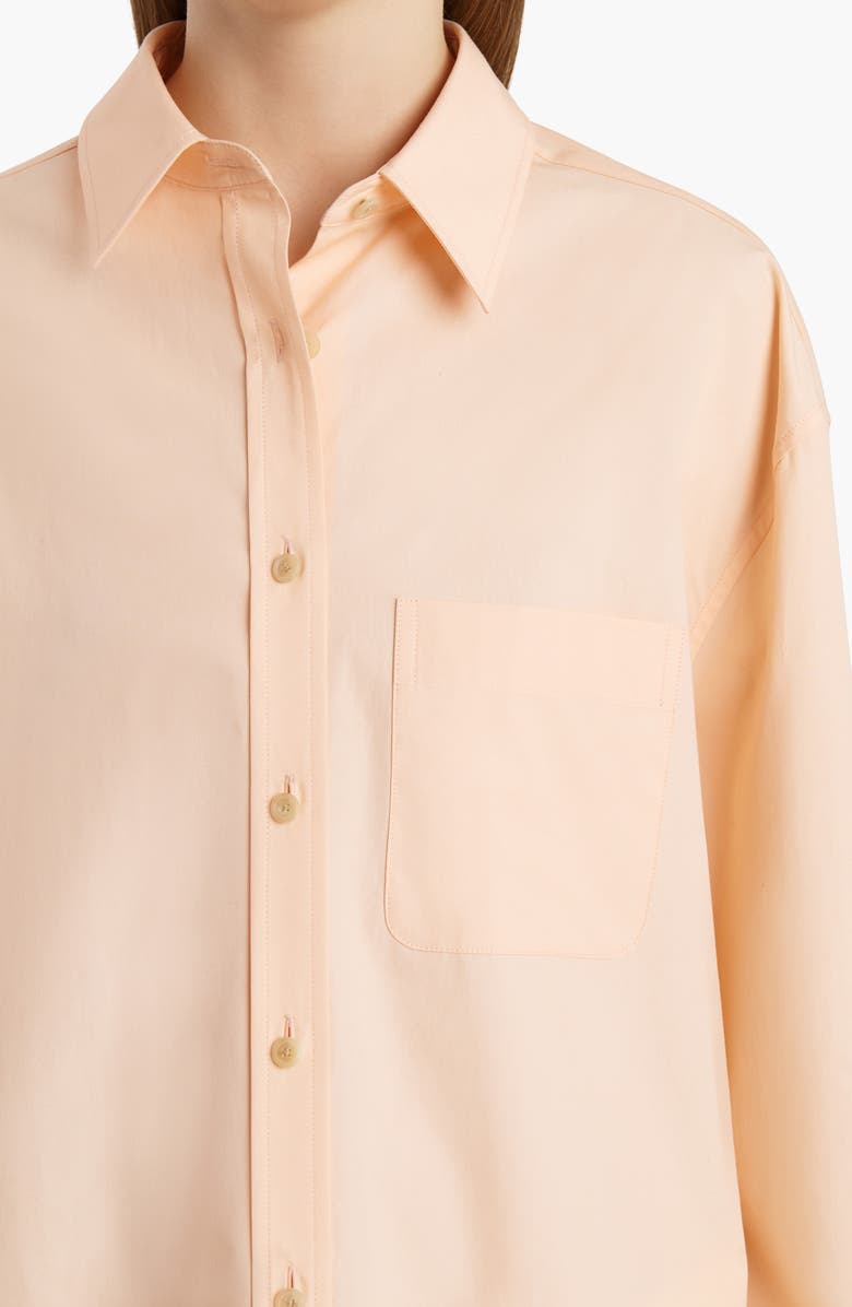 Khaite Newton Organic Cotton Poplin Button-Up Shirt, Alternate, color, Light Peach