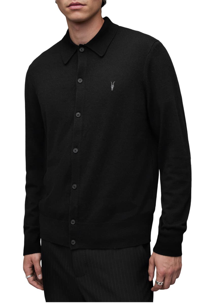 AllSaints Kilburn Wool Blend Cardigan, Alternate, color, 