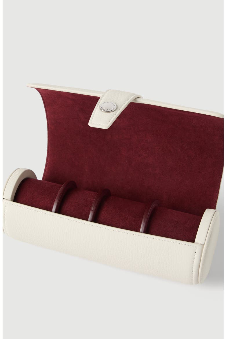 Fine grain calfskin watch box, Alternate, color, Chalk