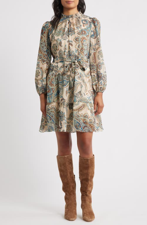 Julia Jordan Long Sleeve Midi Dress In Multi