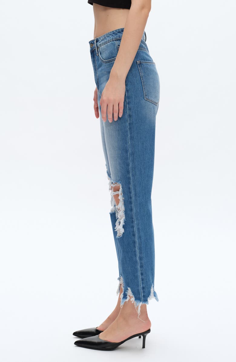 Bayeas Yoyo High Waist Distressed Straight Jeans, Alternate, color,