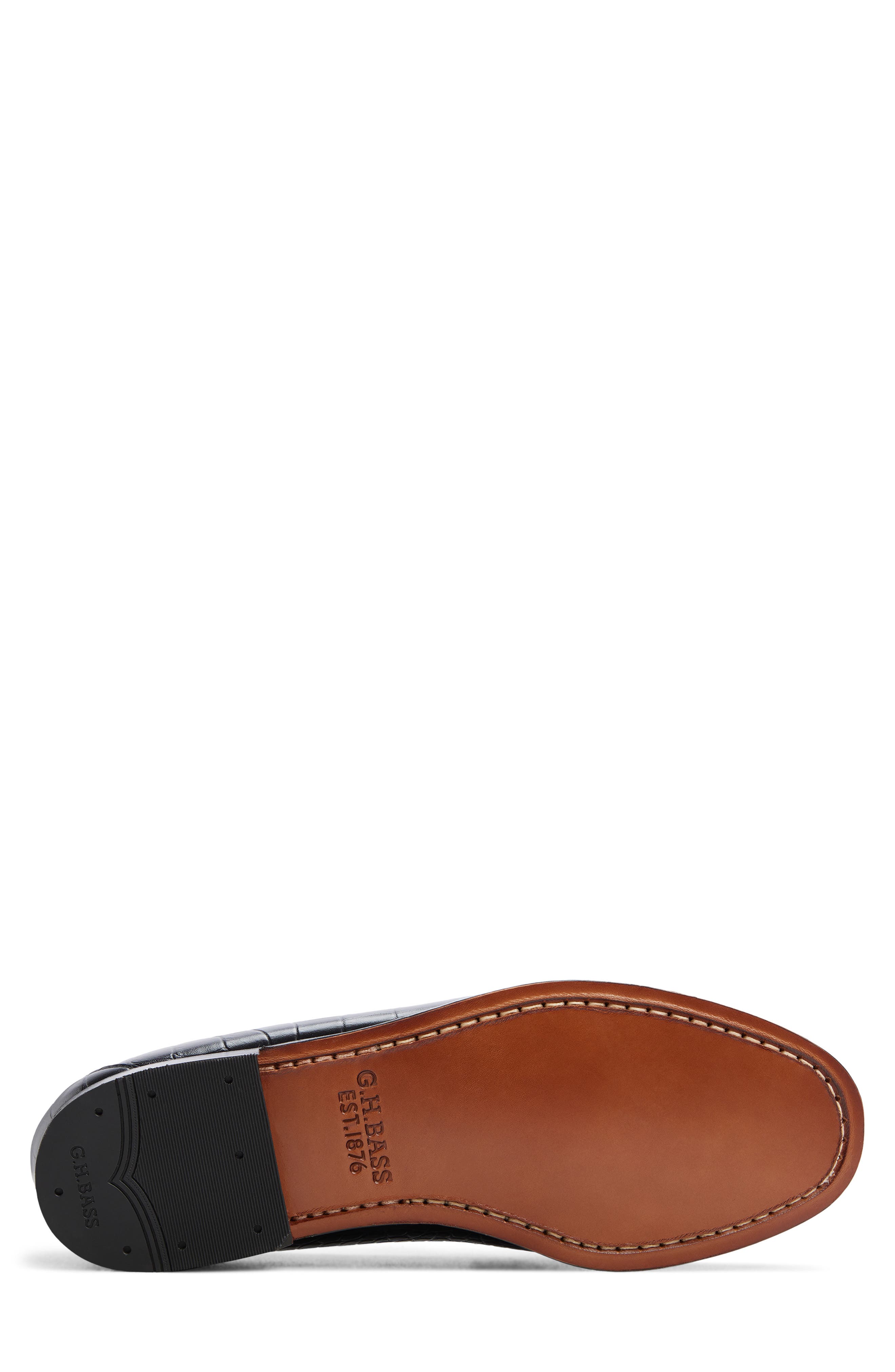 Lincoln Weejuns Croc Embossed Bit Loafer, Alternate, color, OTHER BLACK