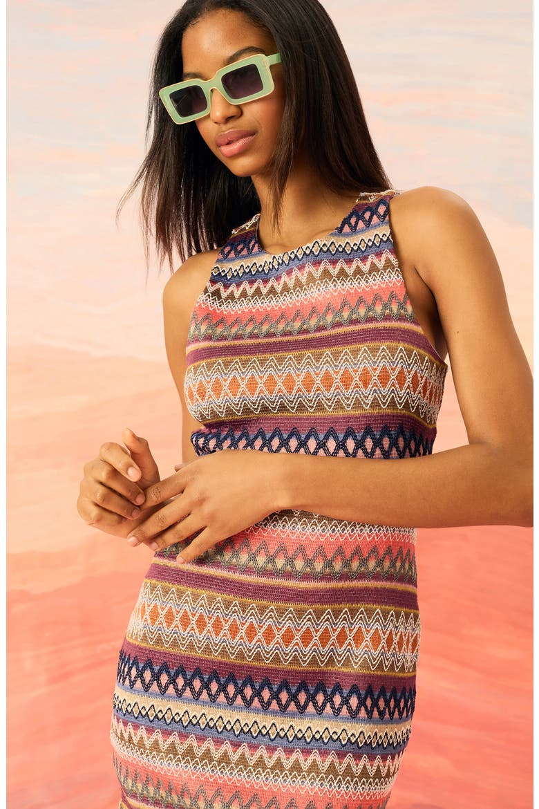 Sleeveless Stripe Knit Maxi Sundress, Alternate, color, PURPLE MULTI