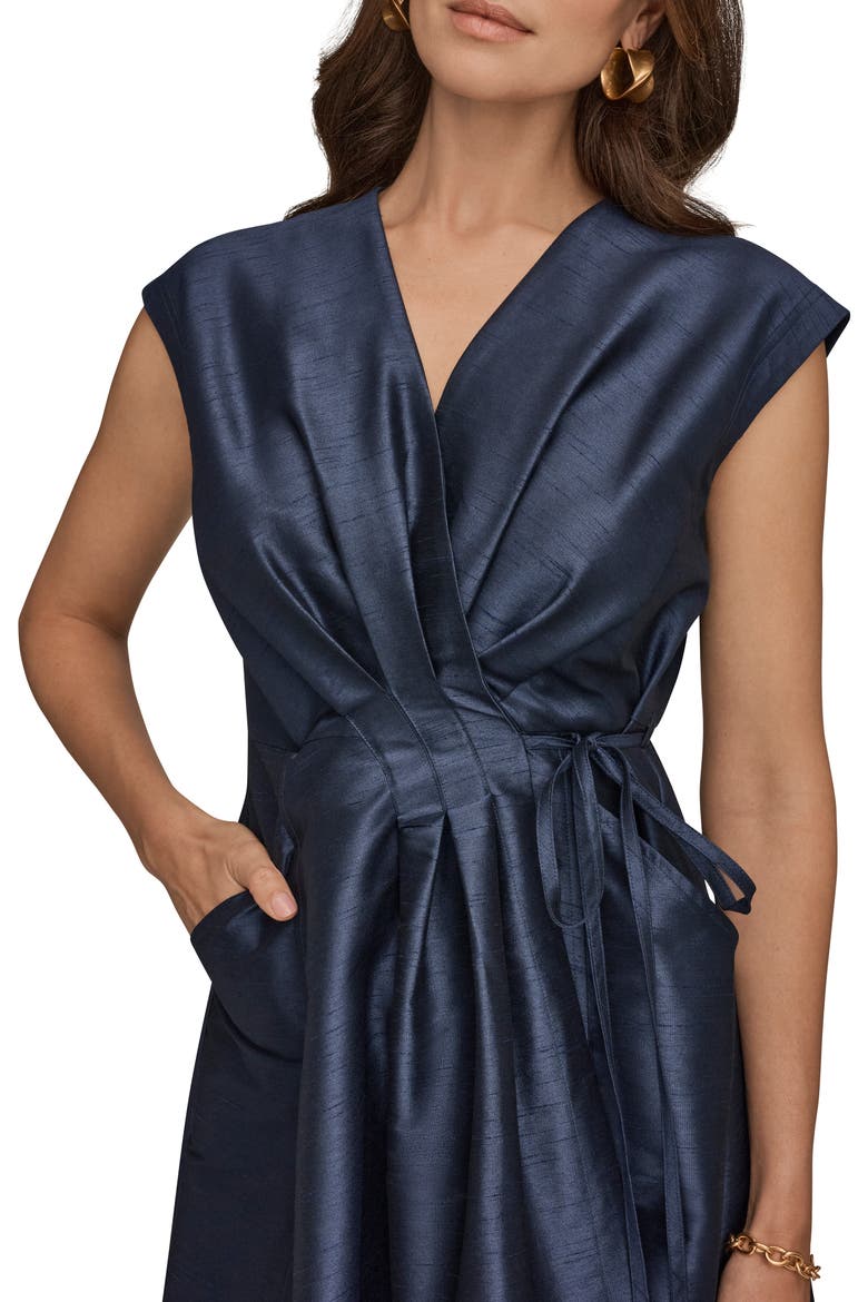 Taffeta Wrap Midi Dress, Alternate, color, TAFFETA BLUE