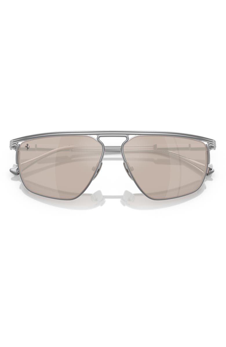 Scuderia Ferrari 59mm Irregular Sunglasses, Alternate, color, Silver / Real White Gold