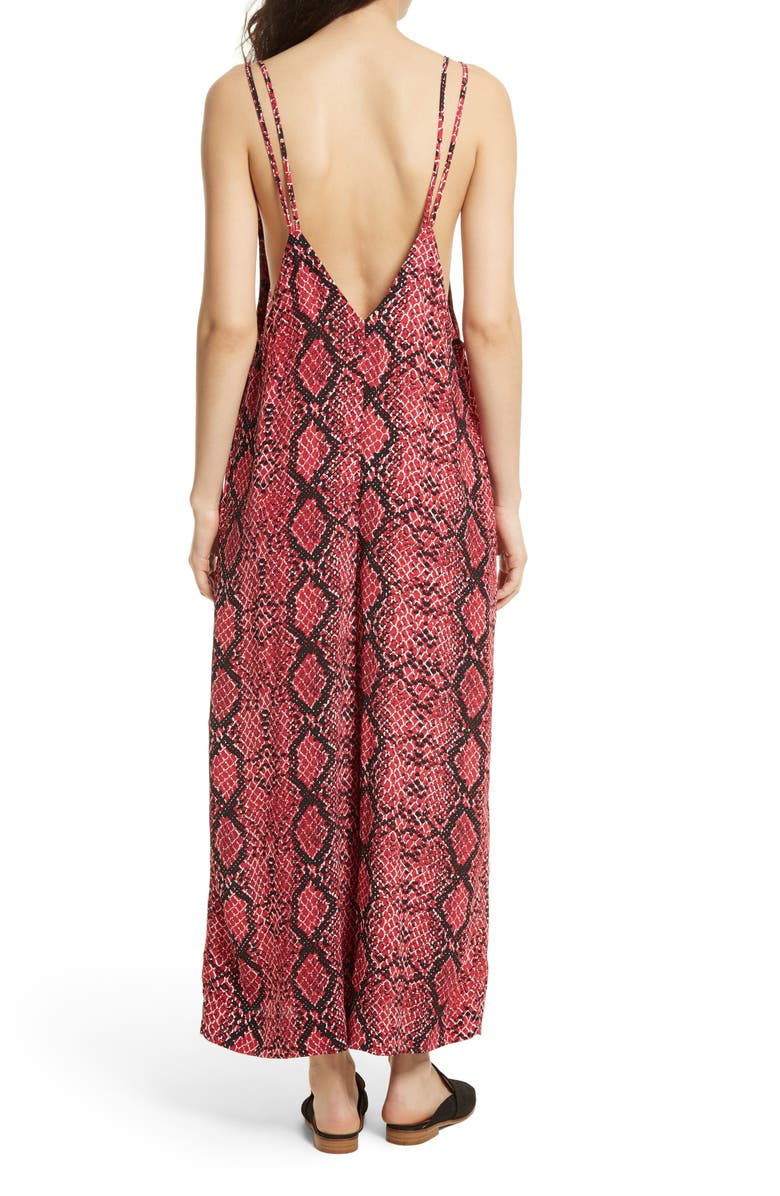 Free People Snake Print Jumpsuit, Alternate, color,