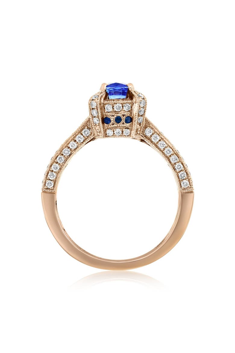 14K Gold Ceylon Sapphire & Diamond Ring, Alternate, color, Blue