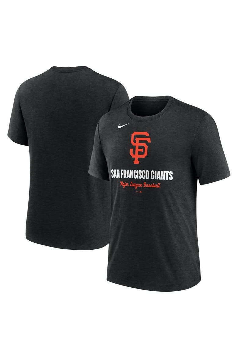Men's Nike Heather Black San Francisco Giants Logo Tri-Blend T-Shirt, Alternate, color, Heather Black