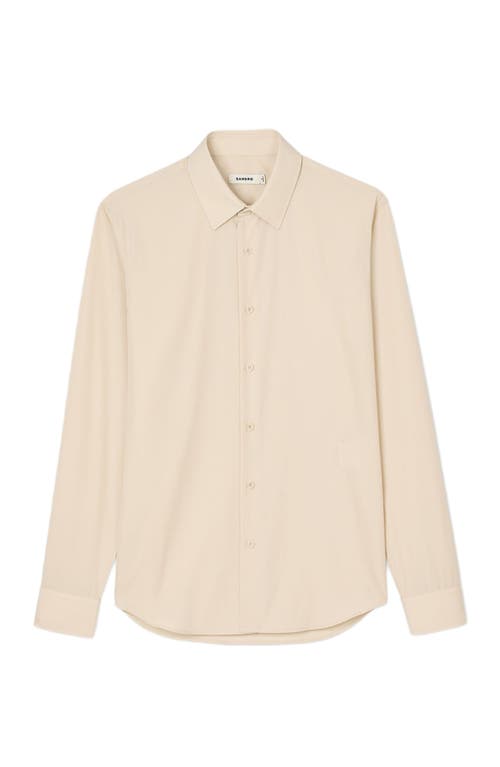 Sandro Long Sleeve Button Front Shirt In Oats