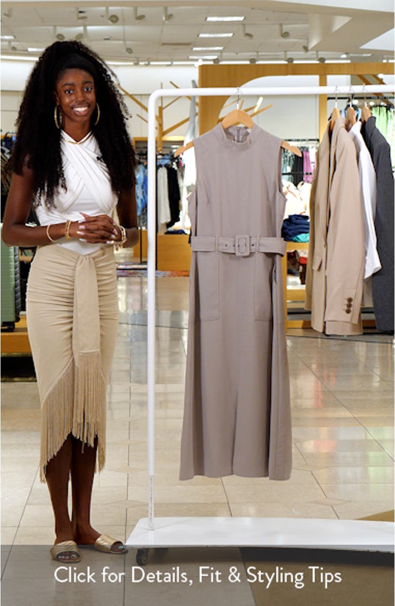 Sleeveless Belted Midi Dress, sales video thumbnail