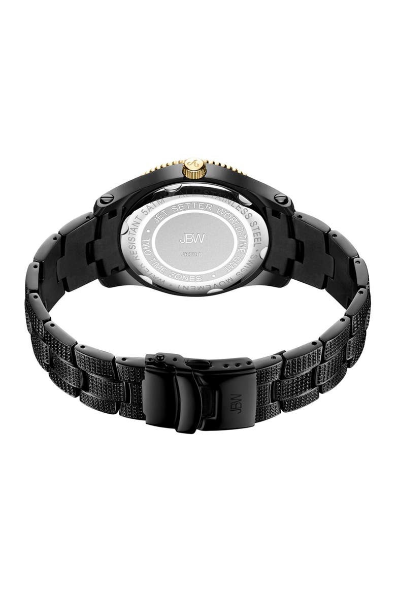 Jet Setter GMT Diamond Bracelet Watch, 46mm, Alternate, color, BLACK