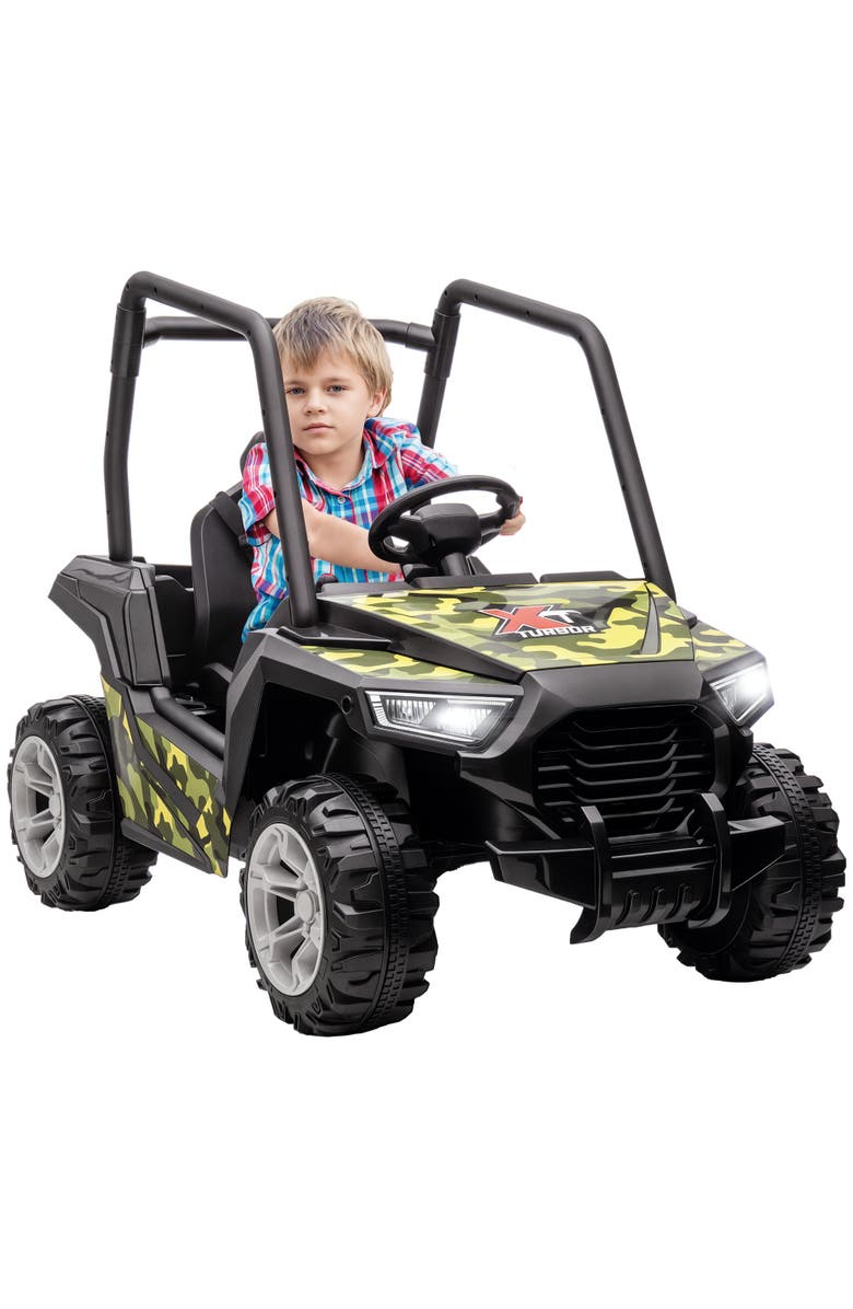 Qaba 12V Kids Electric Car with Parent Remote Control, Spring Suspension, Main, color, Green