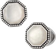 Jan Leslie Octagon Gemstone Antique Sterling Cufflinks
