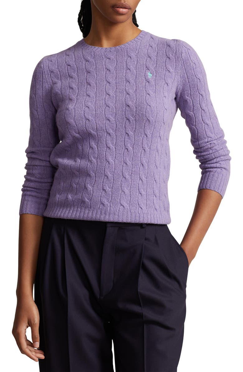 Polo Ralph Lauren Julianna Wool & Cashmere Cable Stitch Sweater, Main, color, 