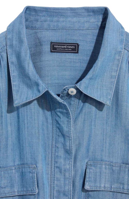 Vineyard Vines Margo Chambray Popover Shirtdress In Blue Mirage