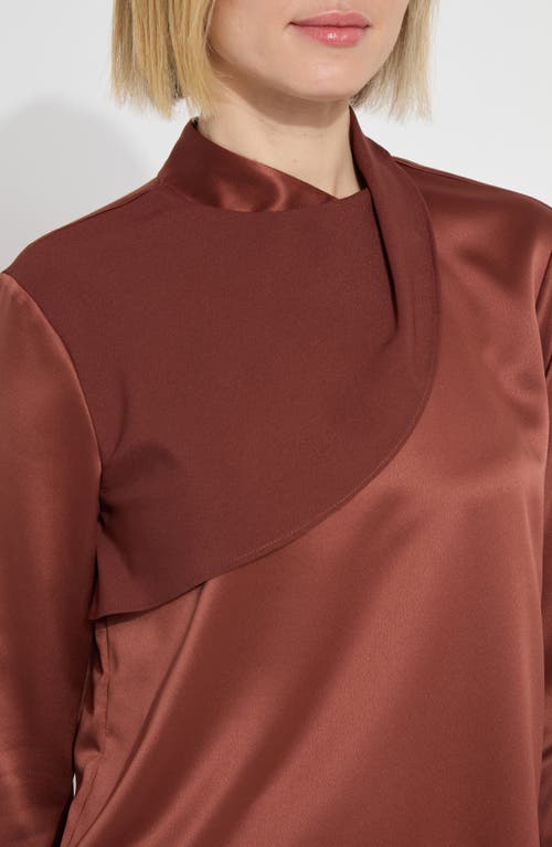 Lyssé Lysse Sally High Neck Draped Top In Brown