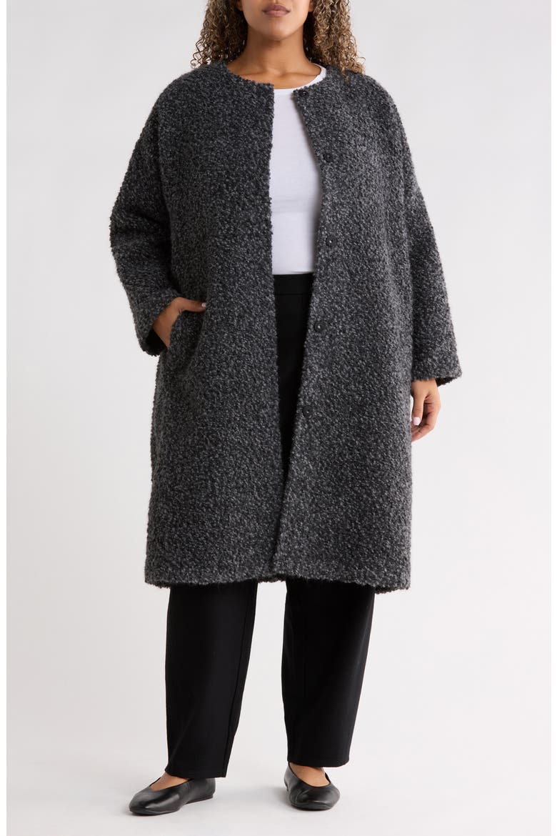 Round Neck Coat, Main, color, CHARCOAL/ ASH