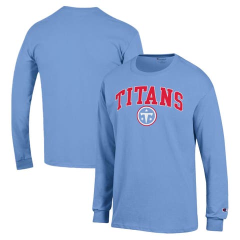 Men's Champion Light Blue Tennessee Titans Arch Over Logo Long Sleeve T-Shirt