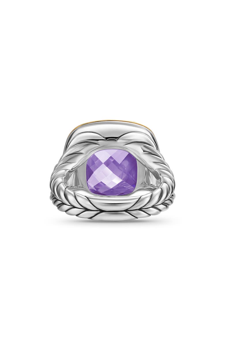 David Yurman Albion<sup>®</sup> Ring in Sterling Silver with 18K Yellow Gold and Amethyst, 15mm, Alternate, color, Amethyst