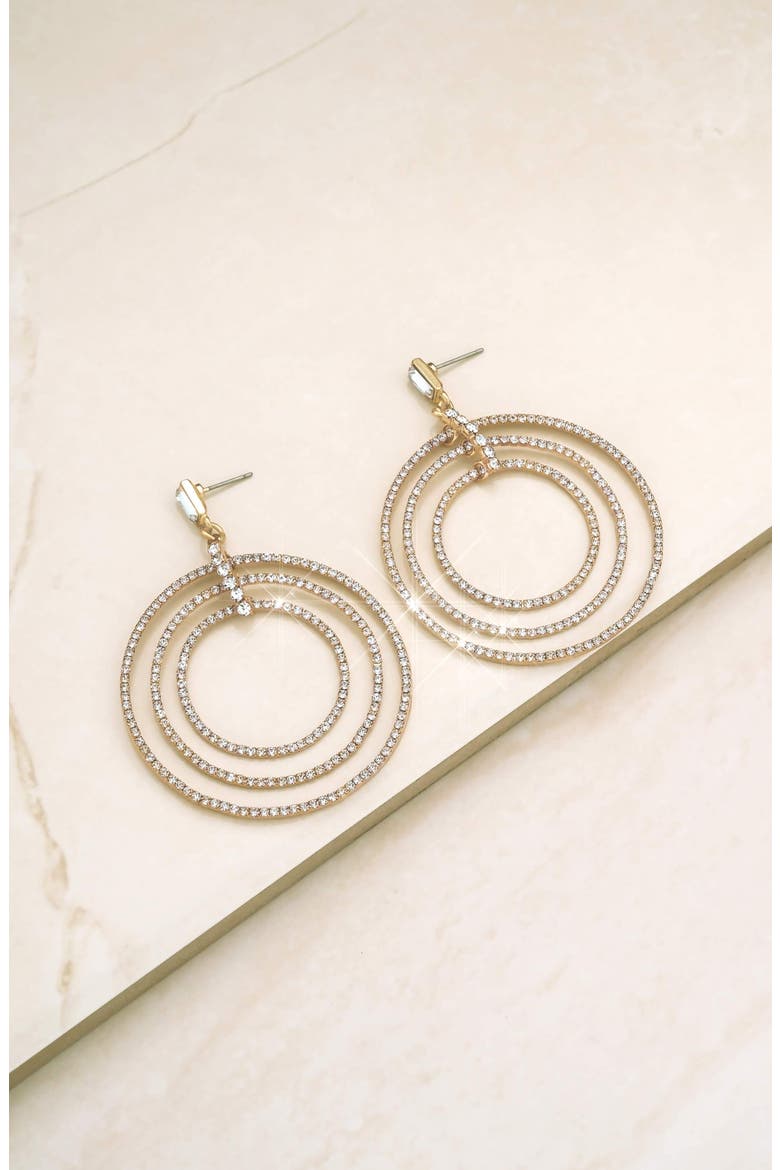 Disco Crystal Earrings, Alternate, color, GOLD