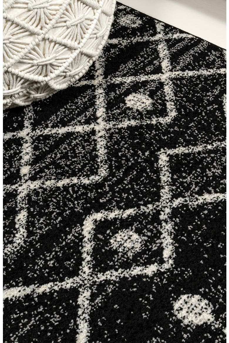 Aksil Moroccan Beni Souk Area Rug, Alternate, color, Black/Cream