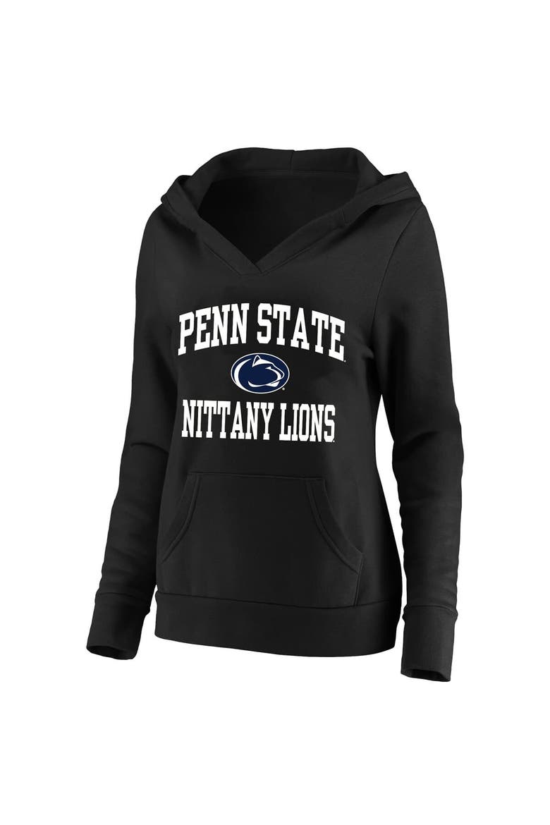 Women's Champion Black Penn State Nittany Lions Plus Size Heart & Soul Notch Neck Pullover, Alternate, color, Black