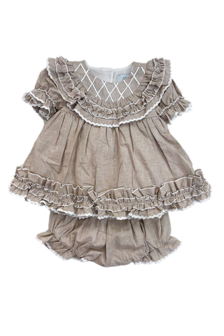Ashlyn Linen Top and Shorts Set, Alternate, color, Beige