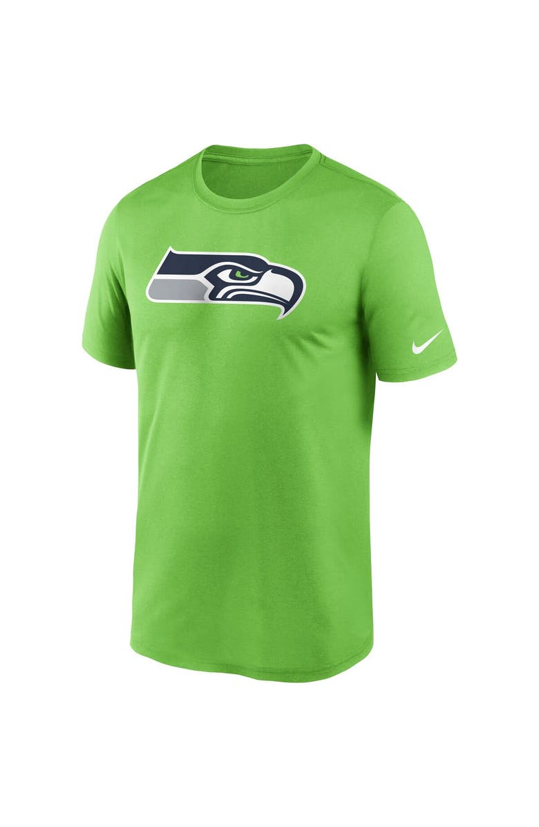 Nike Men's Nike Neon Green Seattle Seahawks Logo Essential Legend Performance T-Shirt, Alternate, color, 