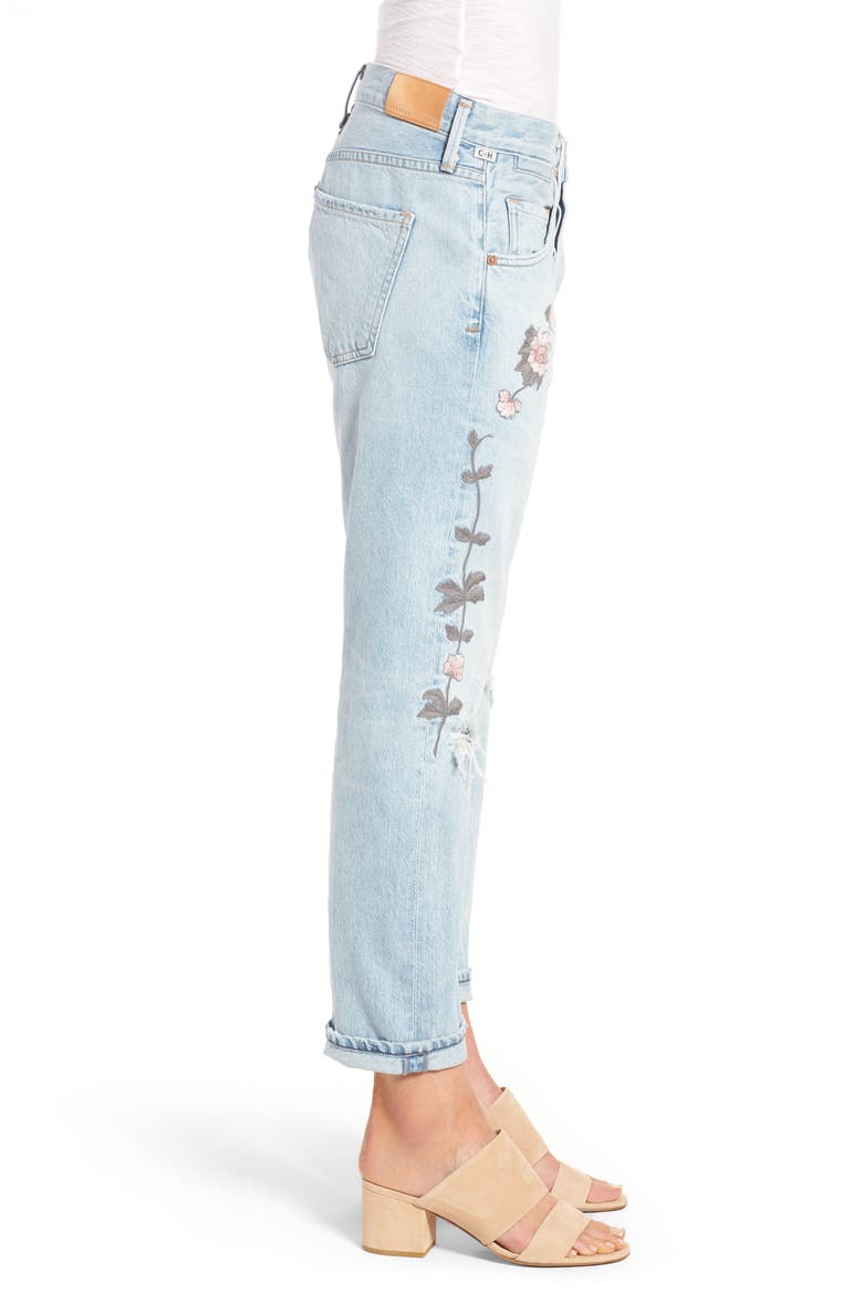 Emerson Slim Boyfriend Jeans, Alternate, color, DISTRESSED ROCK ON ROSES