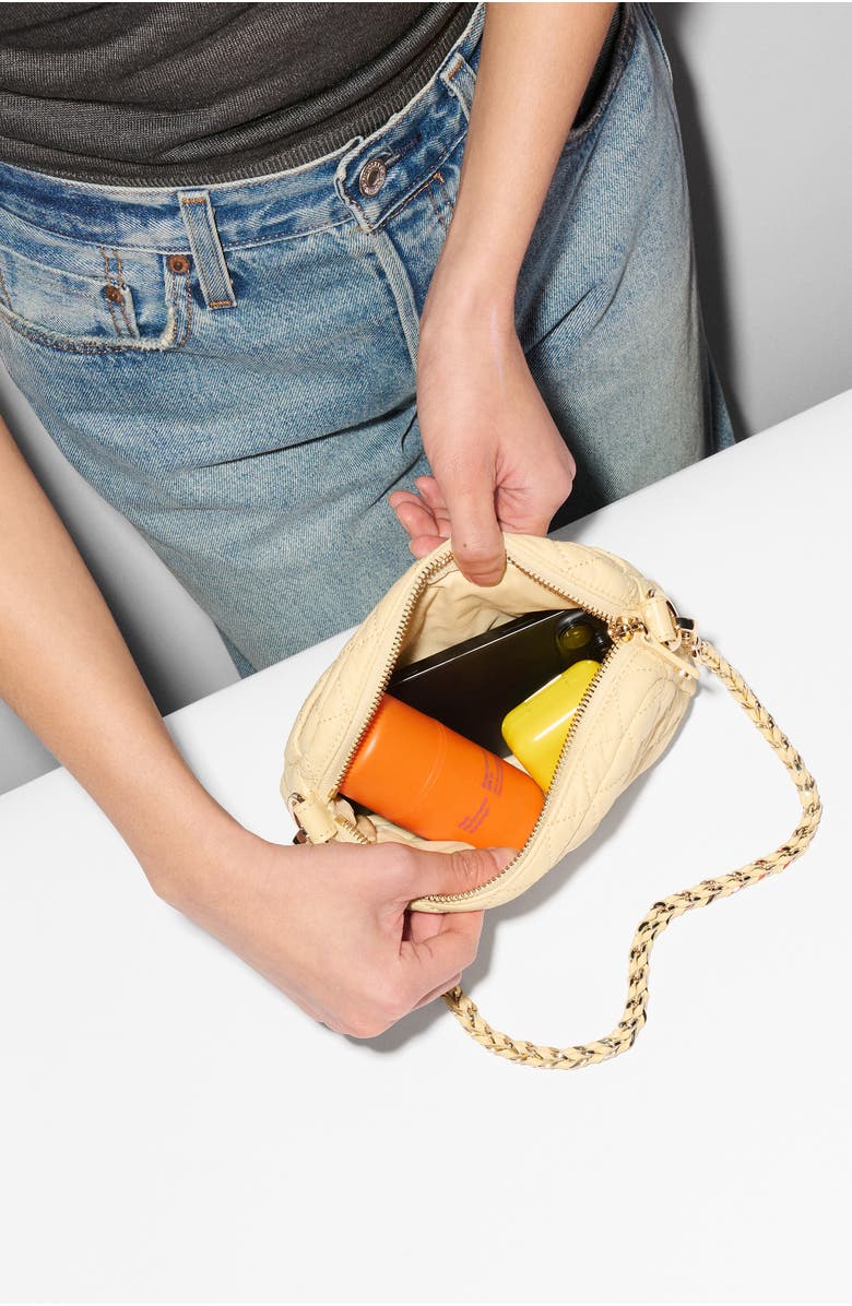 MZ Wallace Mini Crosby Quilted Nylon Crossbody Bag, Alternate, color, Chamomile