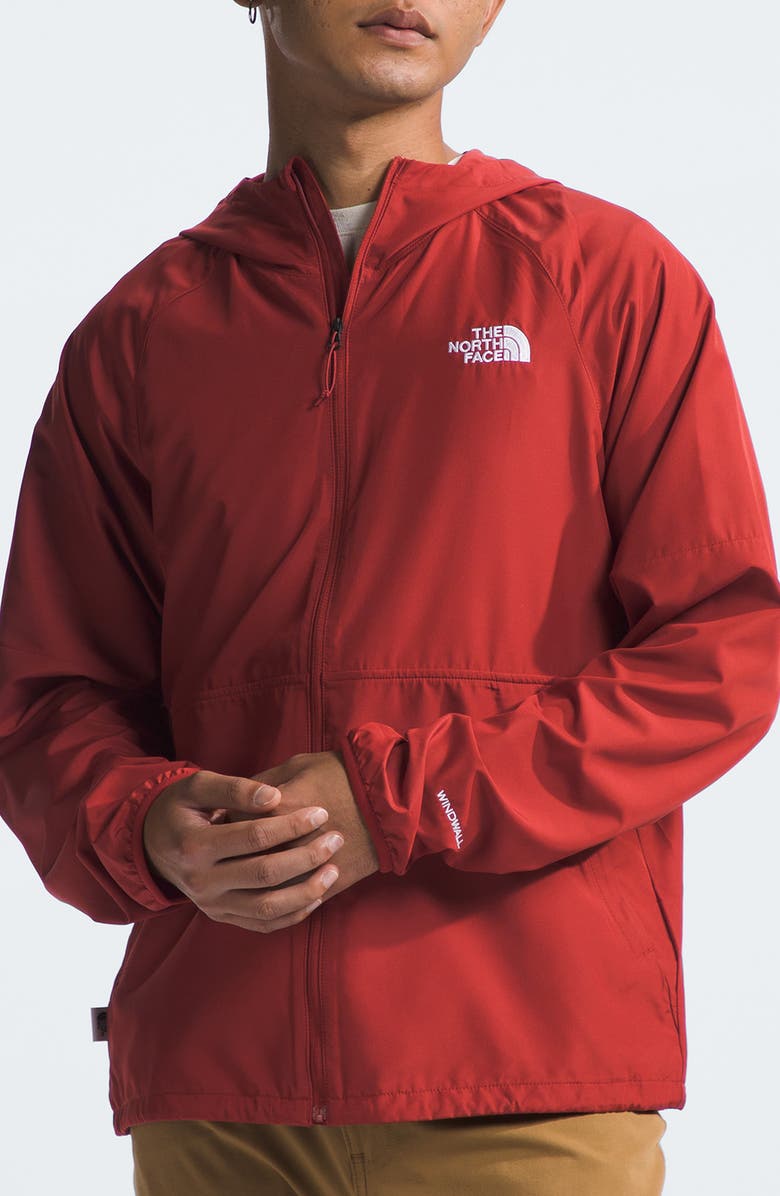 The North Face Flyweight Wind Resistant Zip Hoodie, Main, color, Iron Red