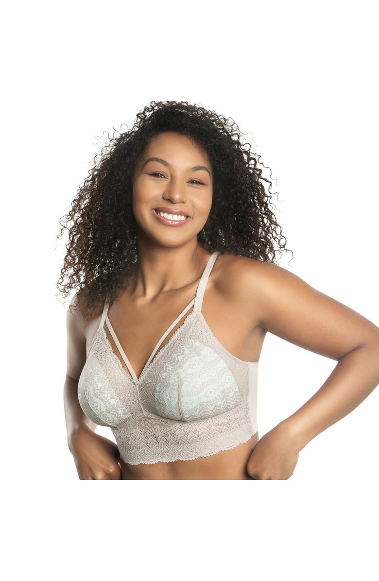 Parfait Mia Wire-Free Padded Lace Bralette, Main, color, Sandstone