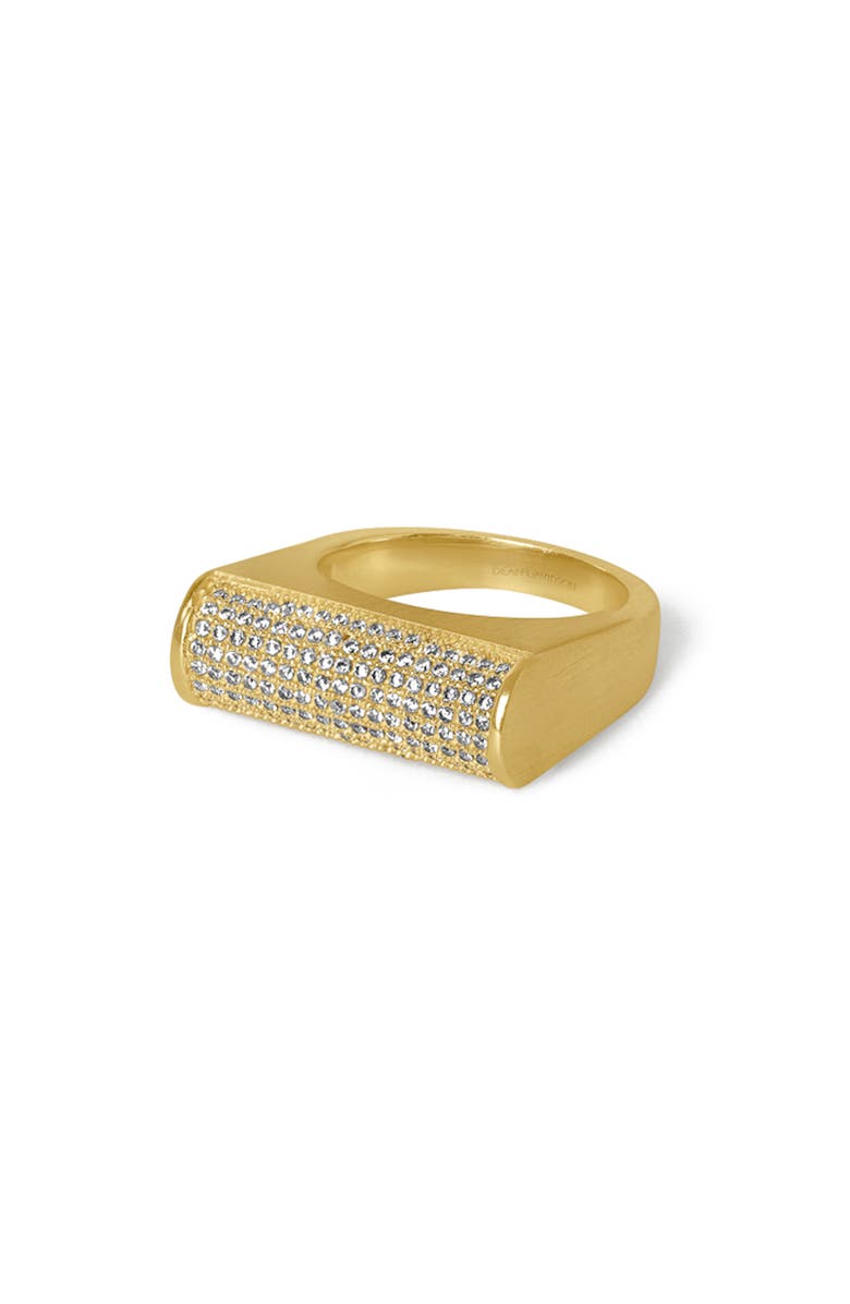 Dean Davidson Juliette Pavé Signet Ring, Main, color, White Topaz/ Gold