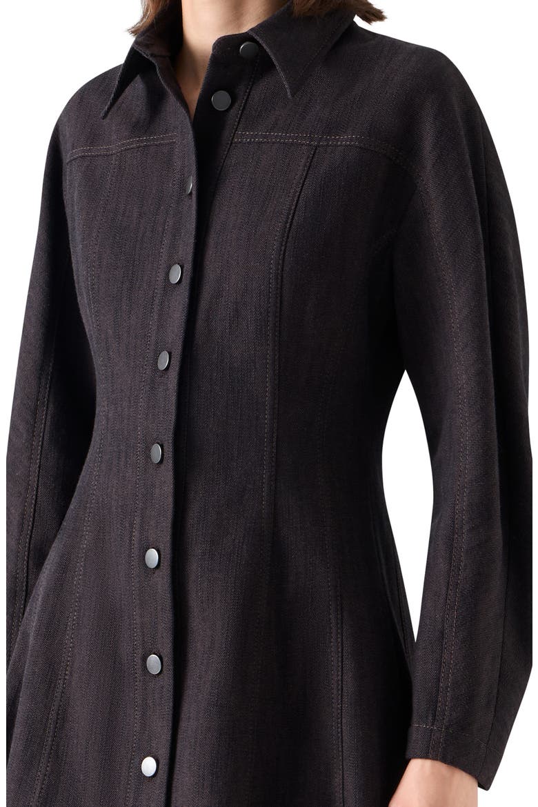 Long Sleeve Denim Shirtdress, Alternate, color, ESPRESSO