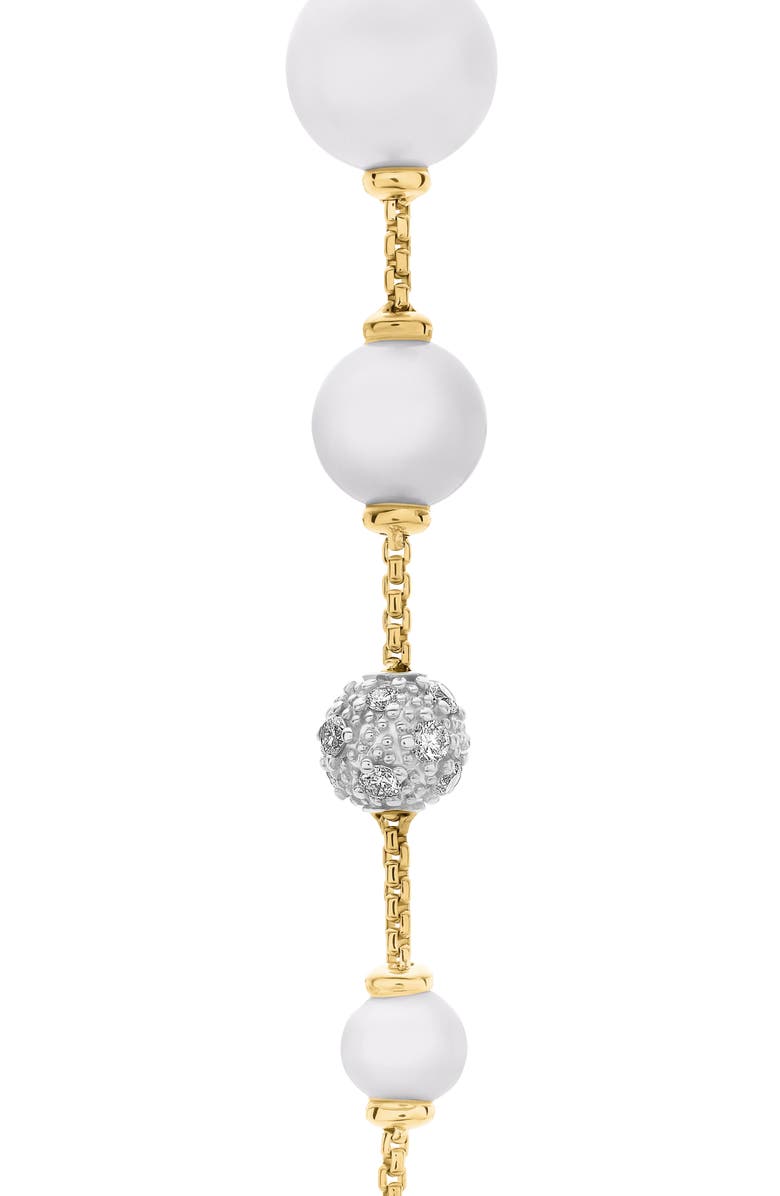 David Yurman Freshwater Pearl & Pavé Diamond Drop Earrings, Alternate, color,