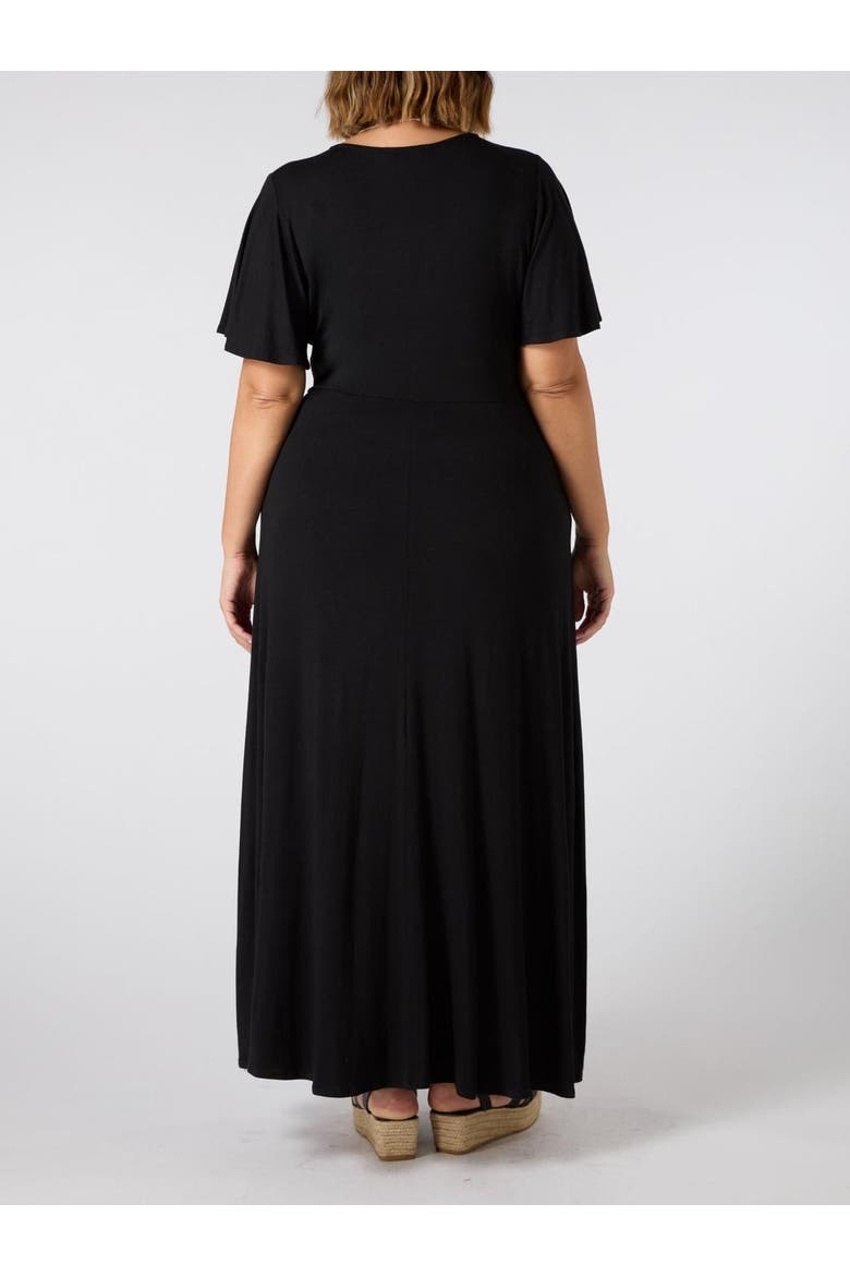 Jersey V-Neck Maxi Dress, Alternate, color, Black