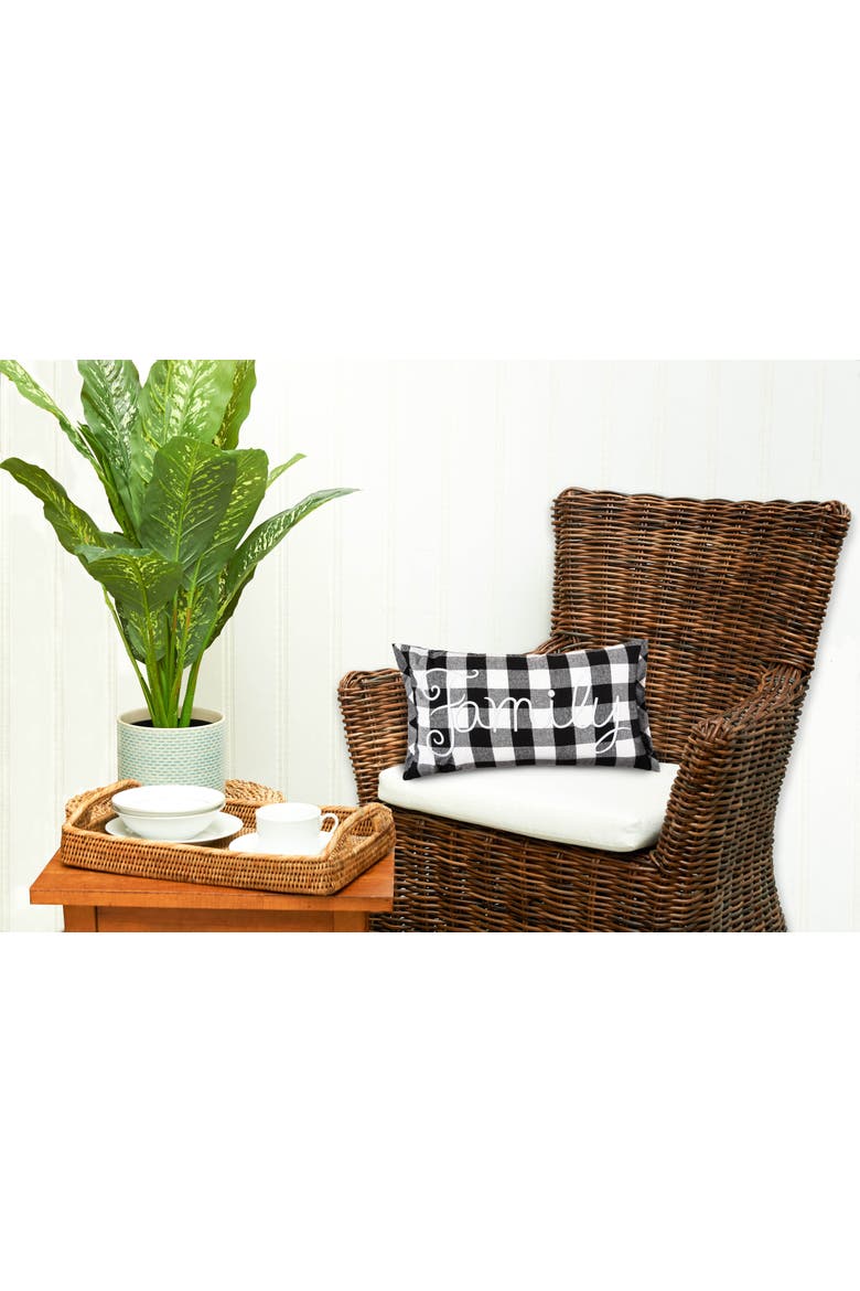 Family Embroidered Accent Pillow 18" x 18", Alternate, color, Black