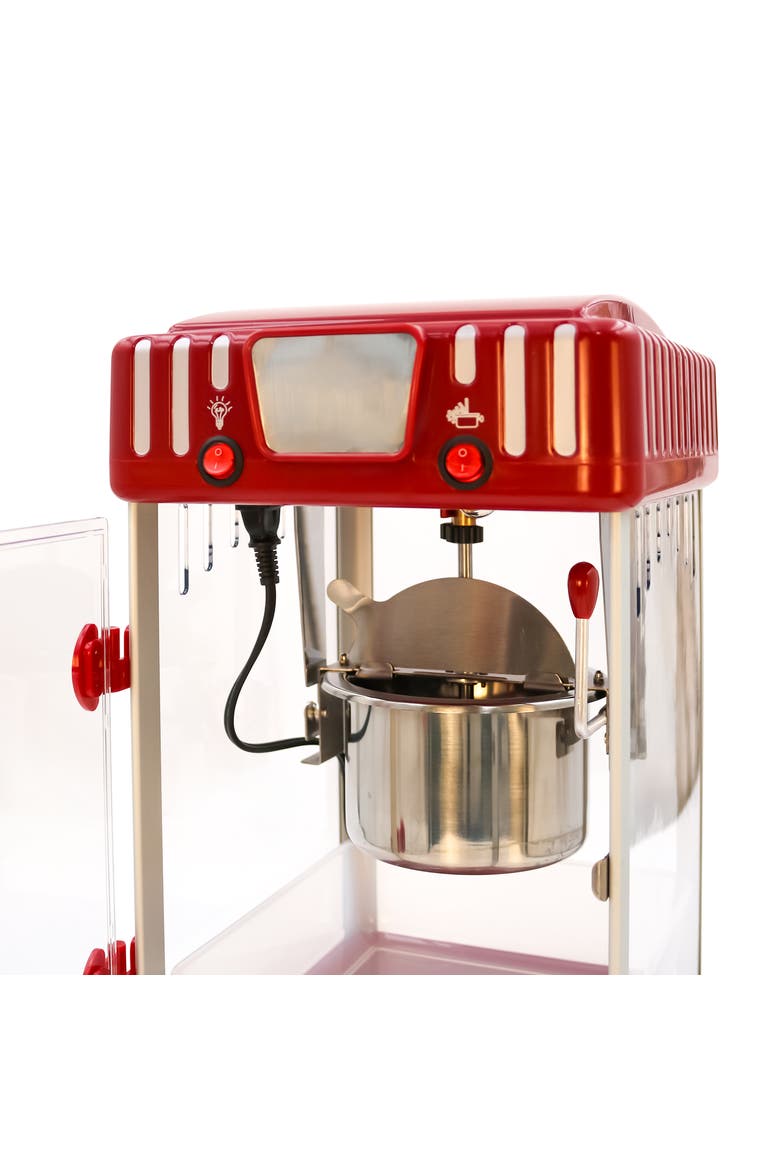 2.5 Oz Kettle Popcorn Maker with Stirring System, Alternate, color, Red / Black Retro style