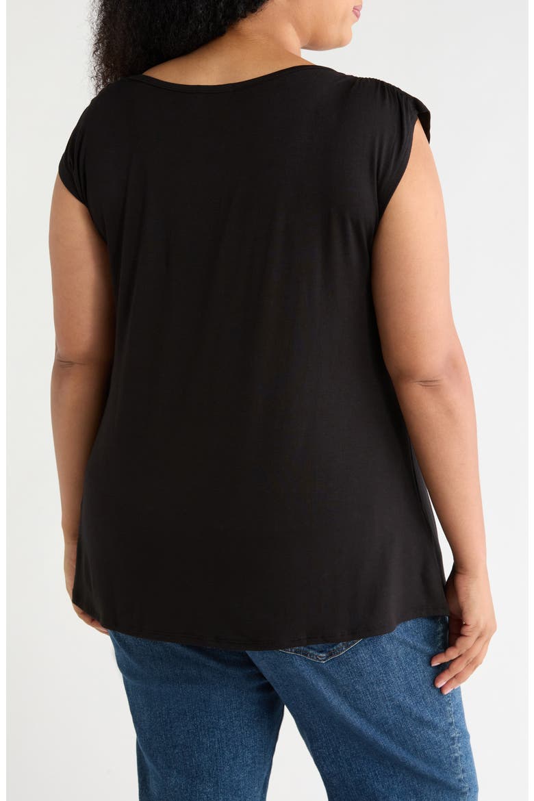 Drape Sleeveless Top, Alternate, color, BLACK