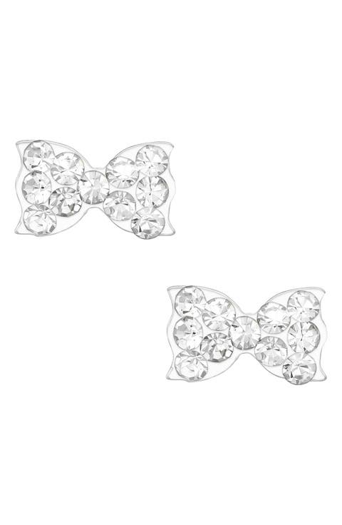 Kids' Crystal Bow Stud Earrings