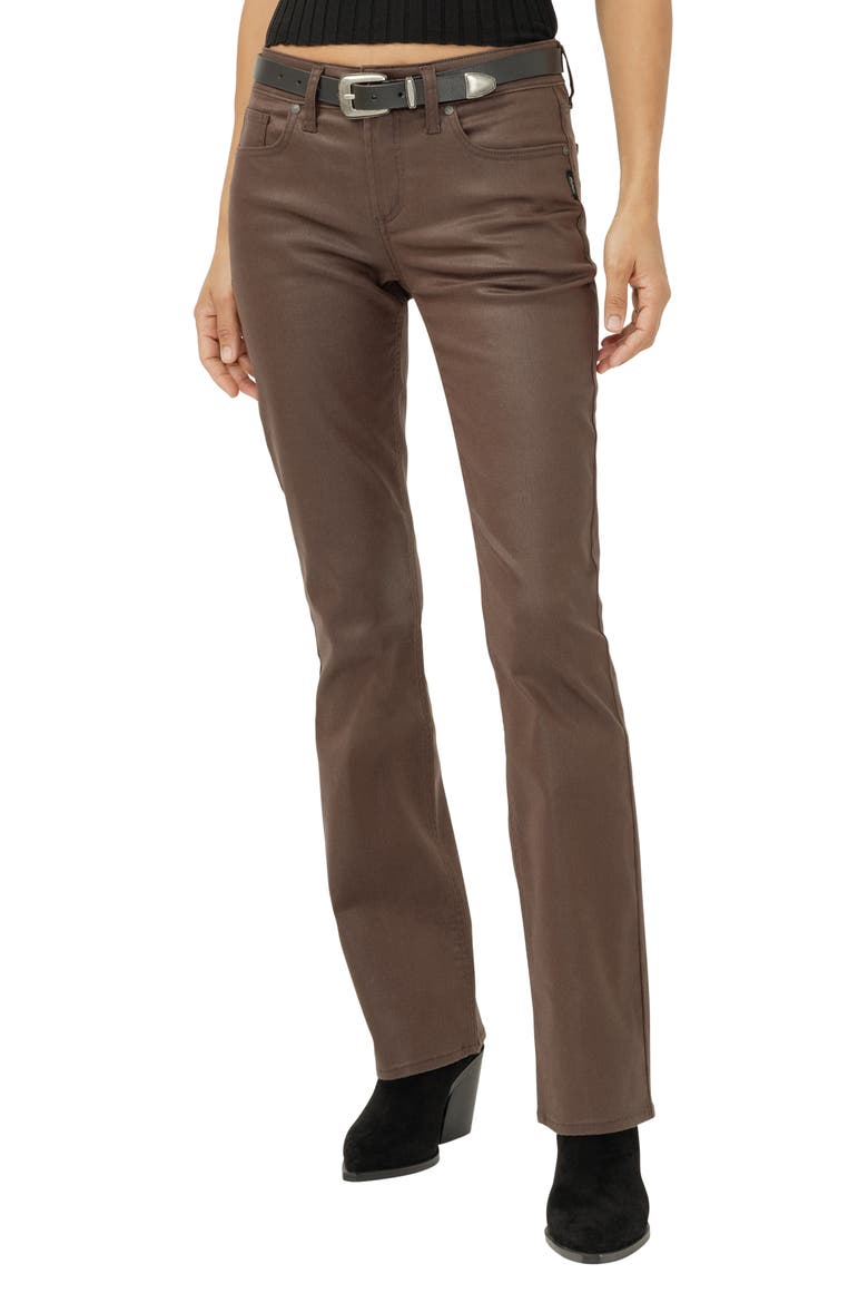Suki Coated Curvy Mid Rise Slim Bootcut Jeans, Main, color, JAVA