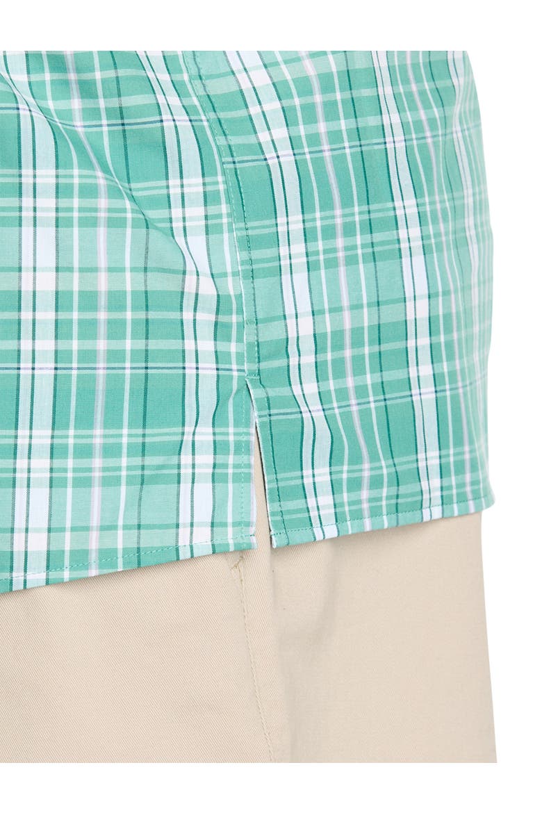 Big & Tall Easy-Care Large Plaid Sport Shirt V6, Alternate, color, GREEN