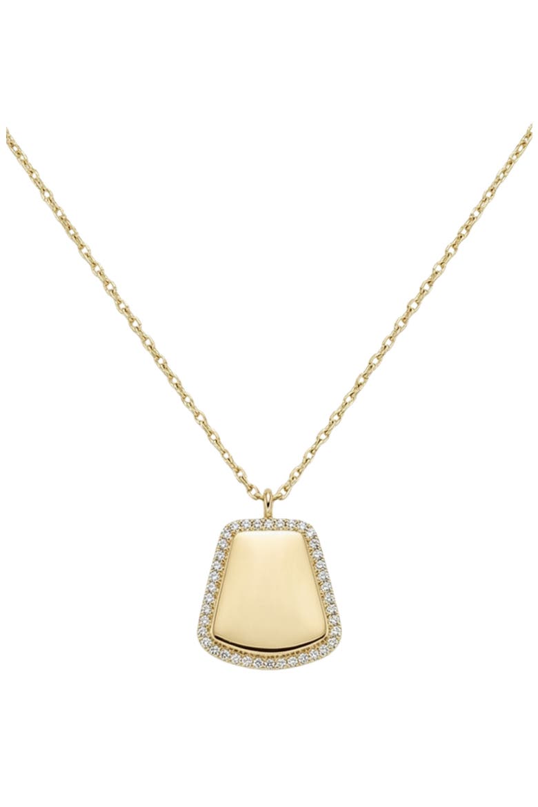 Tag Pendant Necklace, Main, color, GOLD