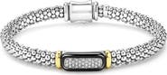 LAGOS Two-Tone Black Ceramic Diamond Caviar Bracelet