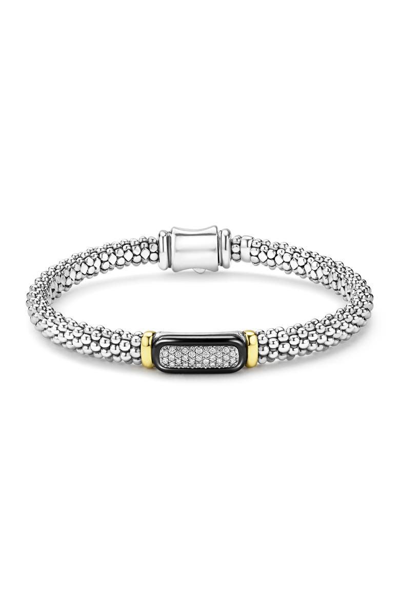 Two-Tone Black Ceramic Diamond Caviar Bracelet video
