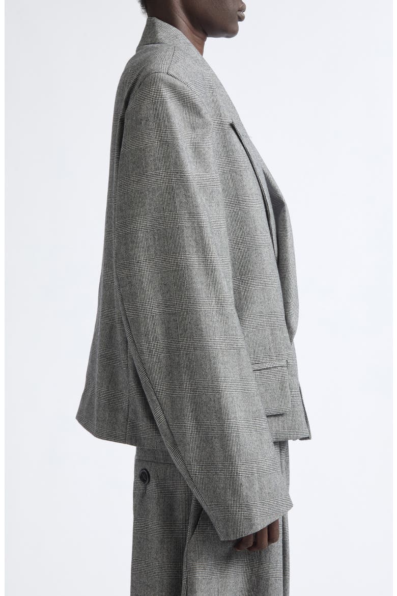 Slouchy Glen Plaid Wool Blazer, Alternate, color, DARK GREY