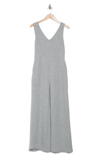 Mila Mae Double V-neck Sleeveless Jumpsuit In Grey